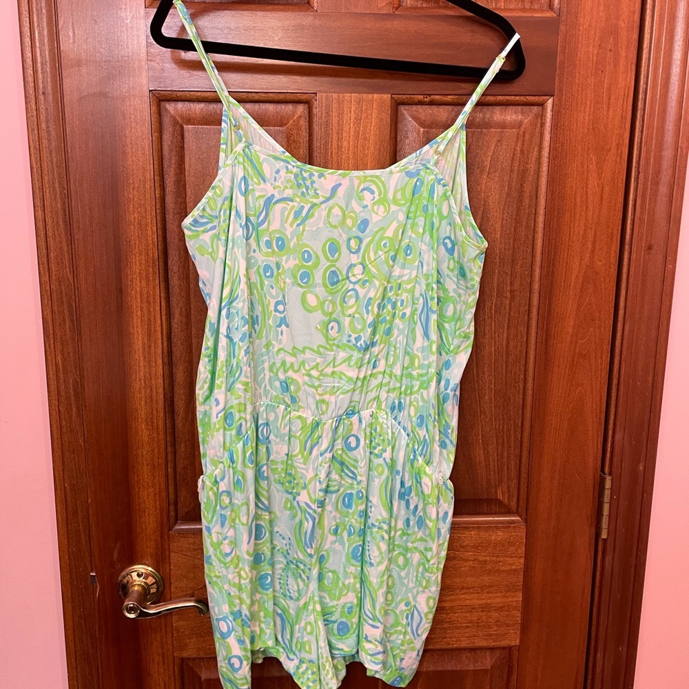 Lilly Pulitzer Deanna Tank Top Romper green XL